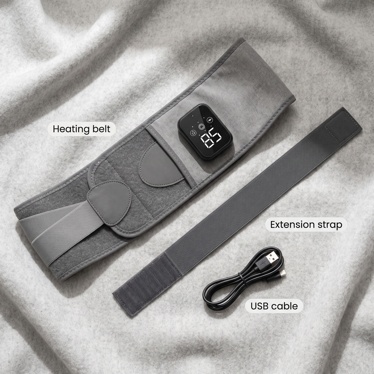 Trådløst Varmebælte med Vibration og Genopladeligt Batteri