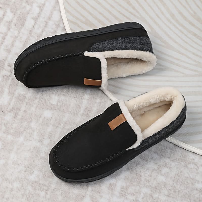 Varme Herrehjemmesko i Syntetisk Uld med Loafer-Design