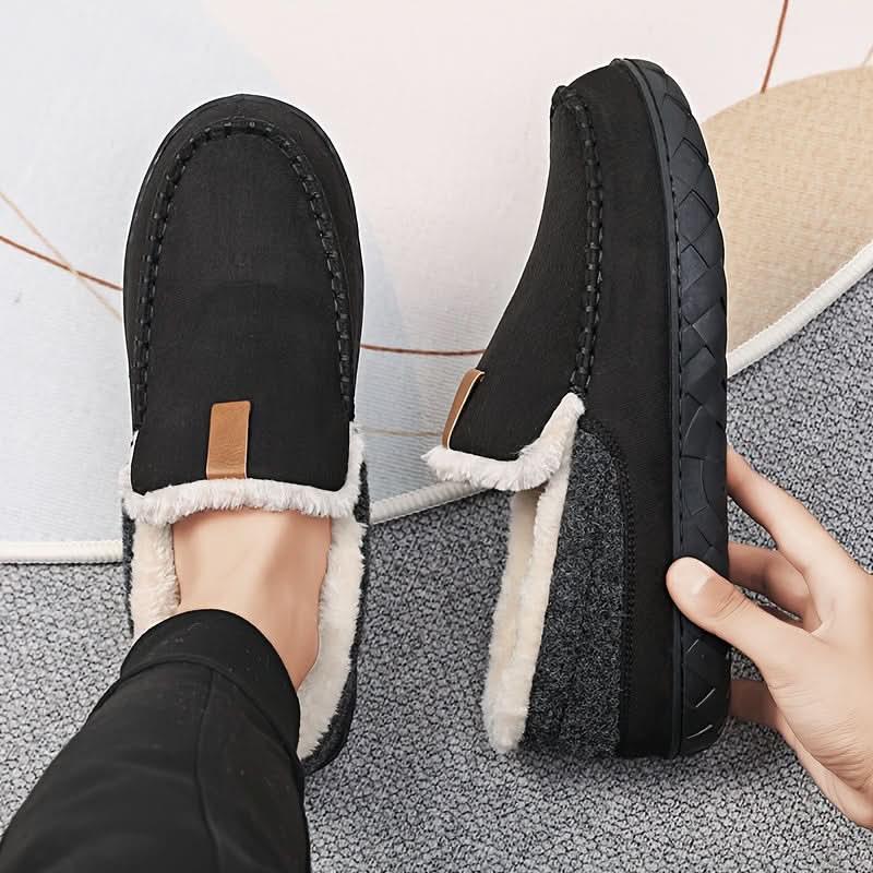 Varme Herrehjemmesko i Syntetisk Uld med Loafer-Design