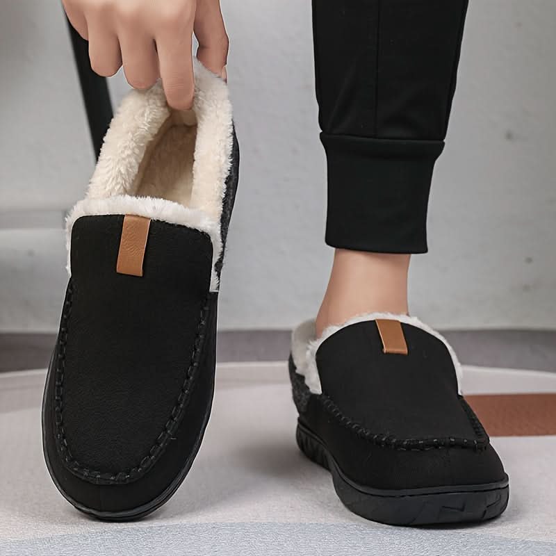 Varme Herrehjemmesko i Syntetisk Uld med Loafer-Design