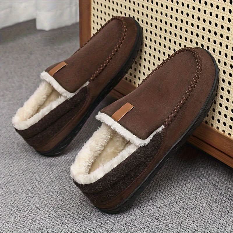 Varme Herrehjemmesko i Syntetisk Uld med Loafer-Design
