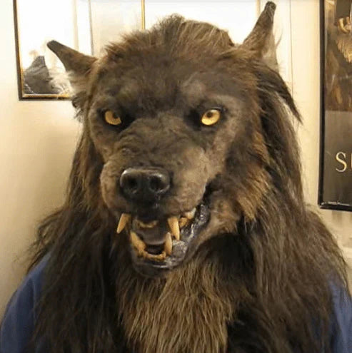 Realistisk Varulvemaske i Silikone og Kunstpels til Halloween
