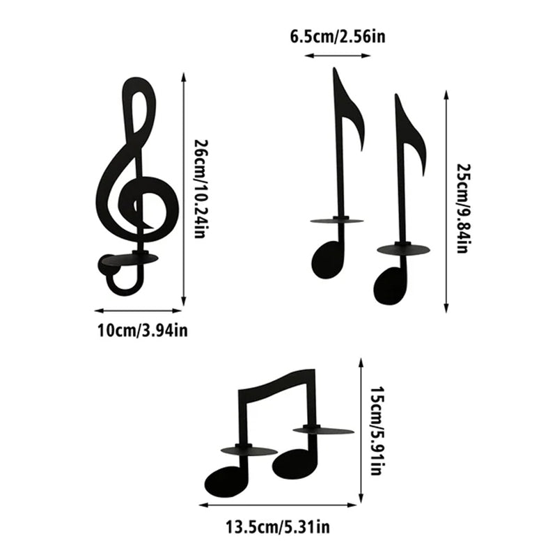Musikalsk Vægdekoration med Fyrfadslysholdere