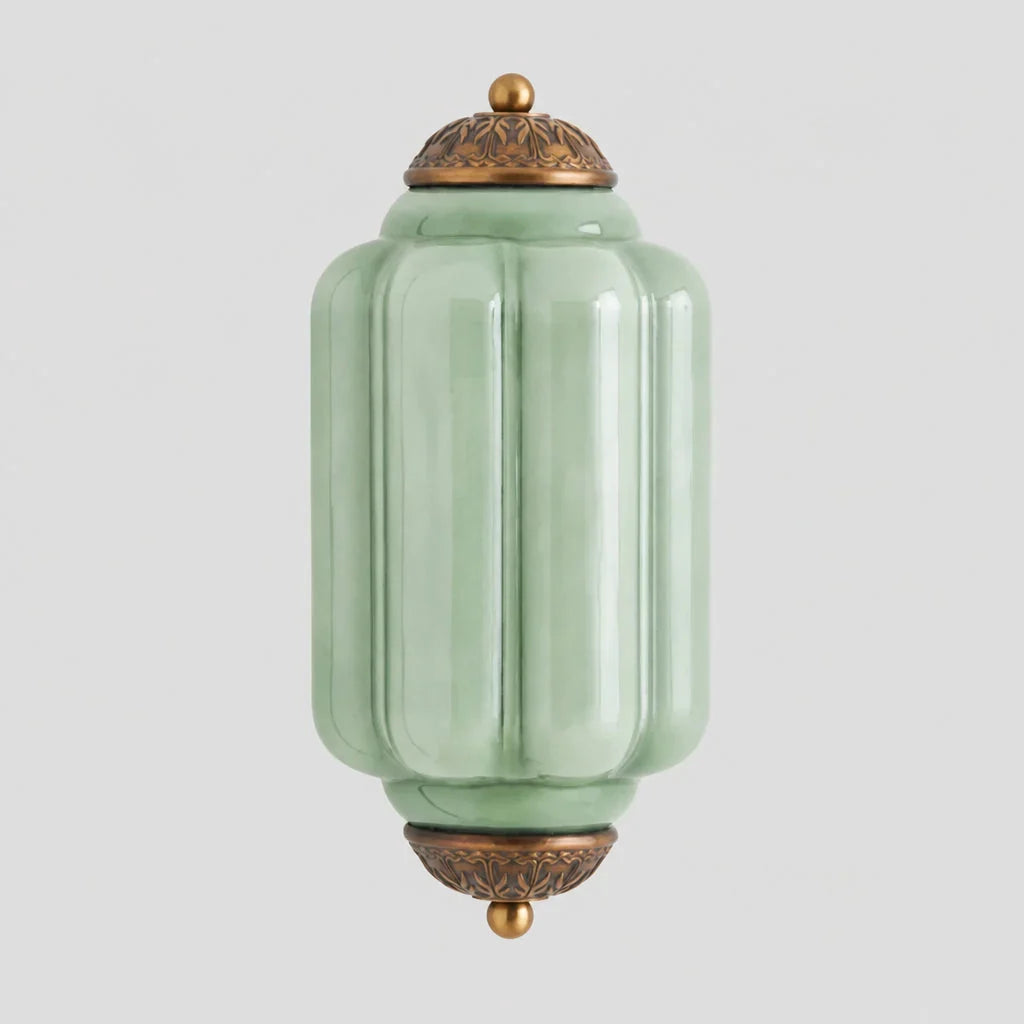 Art Deco Væglampe med Rillet Glasskærm