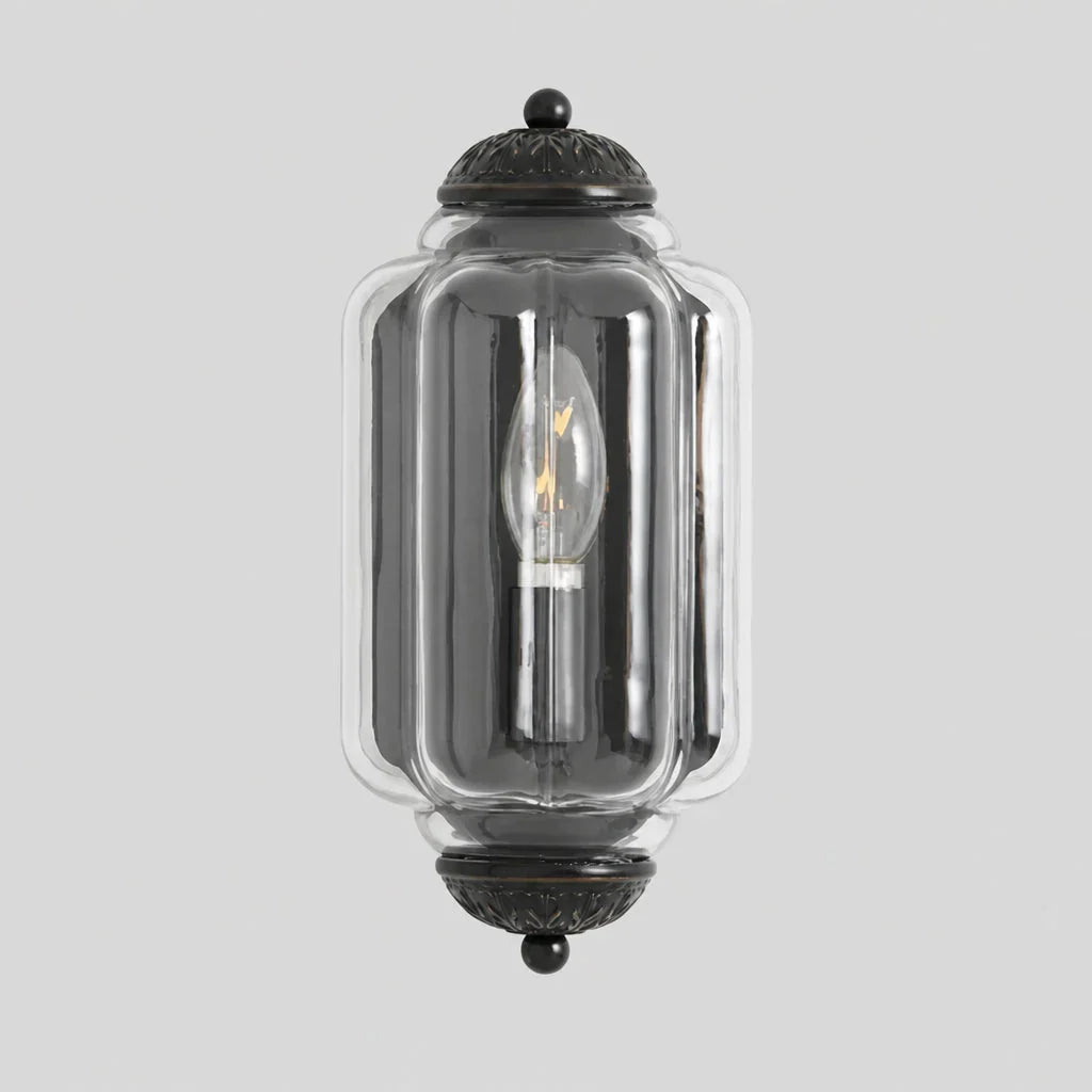 Art Deco Væglampe med Rillet Glasskærm
