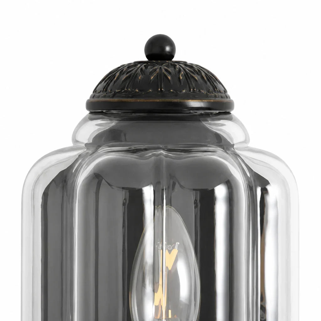 Art Deco Væglampe med Rillet Glasskærm