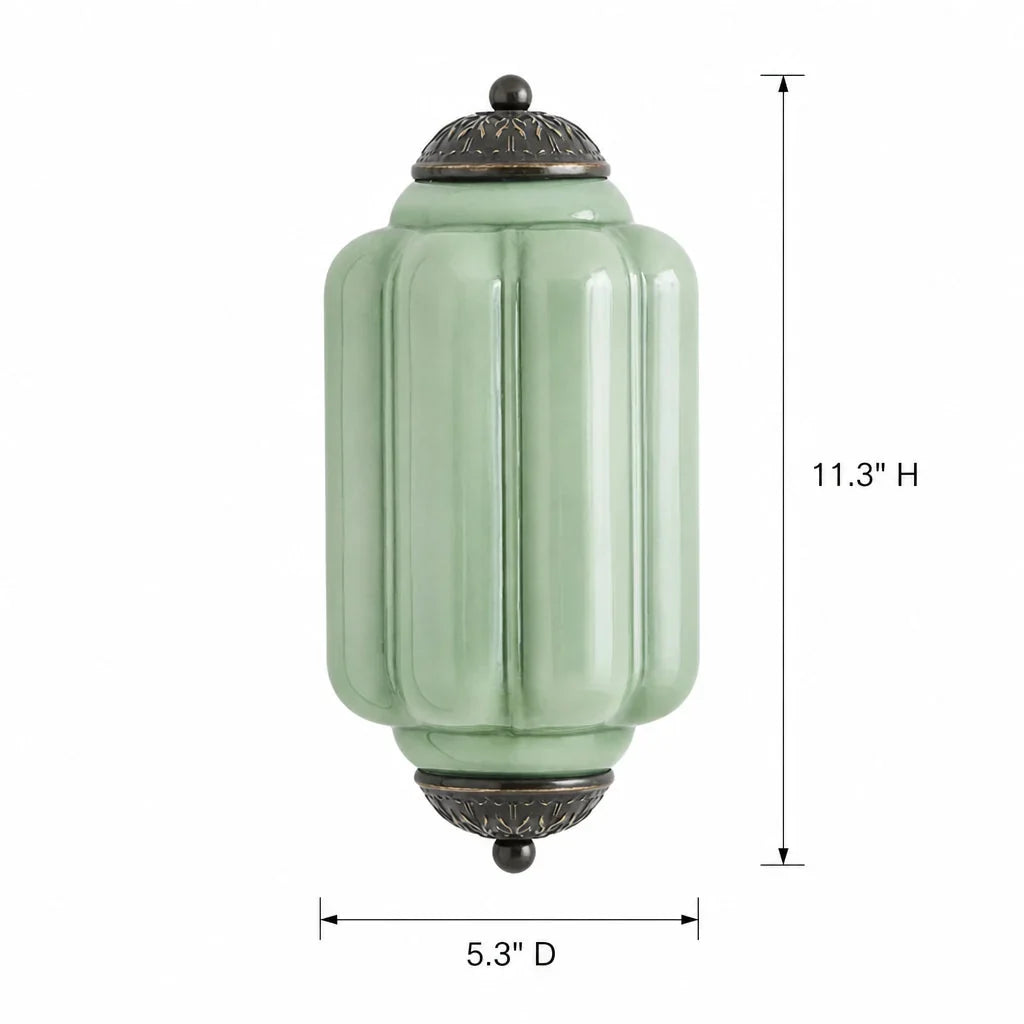 Art Deco Væglampe med Rillet Glasskærm