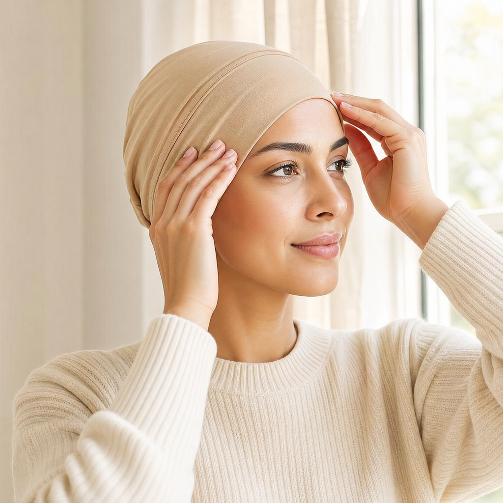 Turbanhætte I Strækjersey Med Skridsikker Pasform Til Daglig Brug